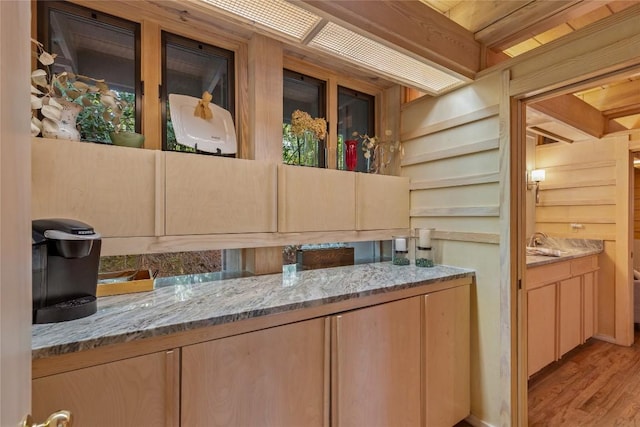 49 Hickory Ln, Highlands, NC 28741 - bar area with light wood finished floors and a sink