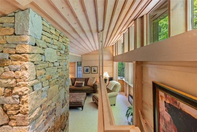 49 Hickory Ln, Highlands, NC 28741 - sitting room featuring carpet floors, healthy amount of natural light, and lofted ceiling