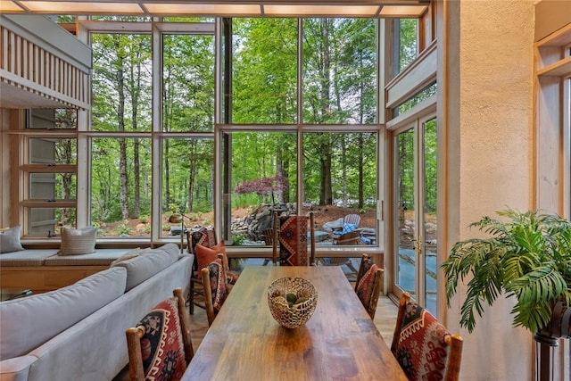 49 Hickory Ln, Highlands, NC 28741 - sunroom with a textured wall and view of scattered trees