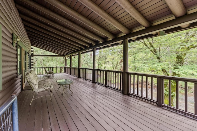 130 Sarah Cove Rd, Otto, NC 28763 - view of wooden deck