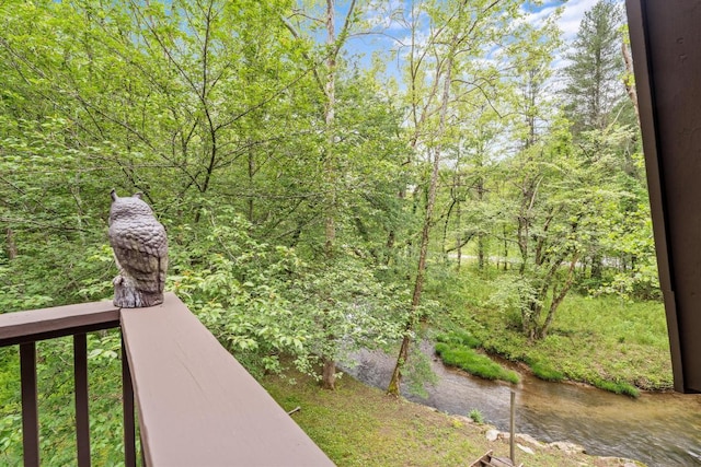 130 Sarah Cove Rd, Otto, NC 28763 - view of yard with a balcony and a view of trees