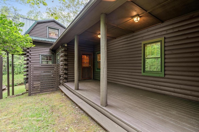 130 Sarah Cove Rd, Otto, NC 28763 - view of wooden terrace