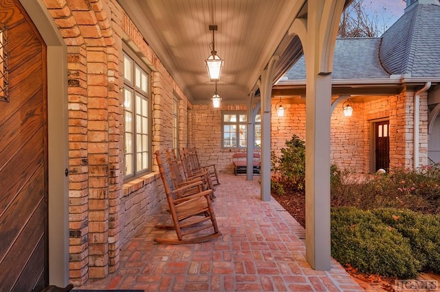 view of patio with a porch