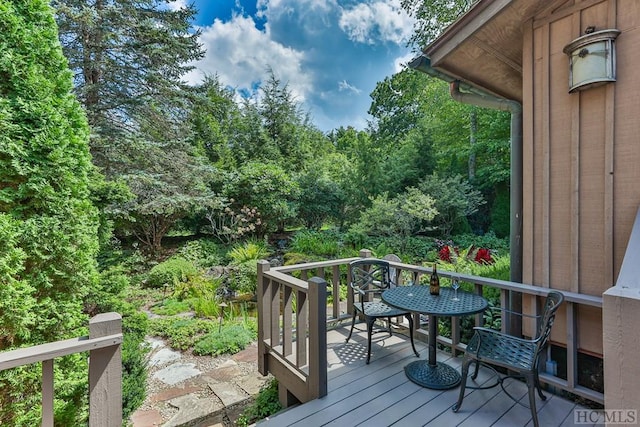 view of wooden deck