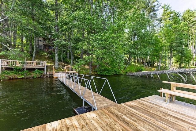 1964 Woods Mountain Trl, Cullowhee, NC 28723 - dock with a water view and view of wooded area