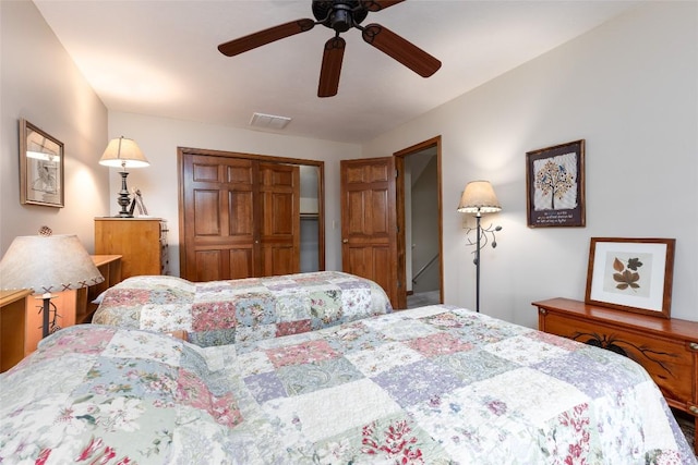 1964 Woods Mountain Trl, Cullowhee, NC 28723 - bedroom with a closet and ceiling fan