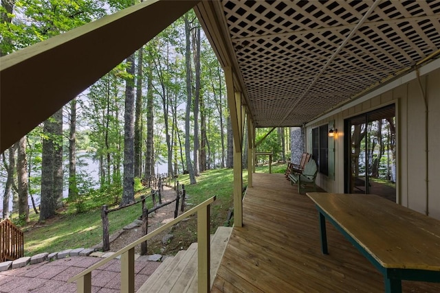 1964 Woods Mountain Trl, Cullowhee, NC 28723 - wooden deck featuring a lawn