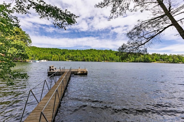 1964 Woods Mountain Trl, Cullowhee, NC 28723 - dock area with a forest view and a water view