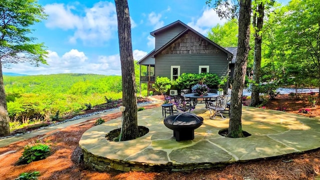 71 Raptor Way, Sapphire, NC 28774 - view of yard featuring a patio area and a fire pit