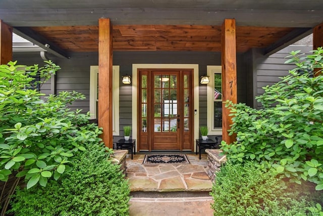 71 Raptor Way, Sapphire, NC 28774 - doorway to property featuring a porch