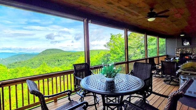 71 Raptor Way, Sapphire, NC 28774 - sunroom featuring a mountain view and a forest view