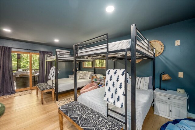 79 Azalea Ct, Sapphire, NC 28774 - bedroom with hardwood / wood-style flooring, access to exterior, and recessed lighting