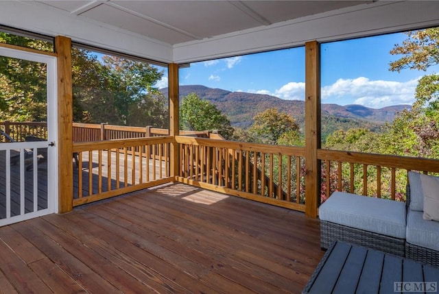 60 Lakeside Trl, Lake Toxaway, NC 28747 - wooden deck featuring a mountain view