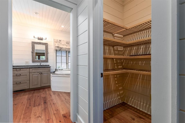 96 Mahalo Ln, Cullowhee, NC 28723 - wine room featuring hardwood / wood-style flooring and a sink