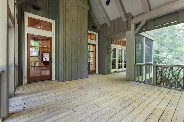 96 Mahalo Ln, Cullowhee, NC 28723 - wooden terrace with french doors
