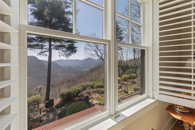 interior details with a mountain view