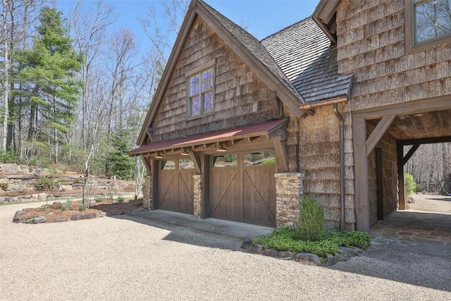 view of garage