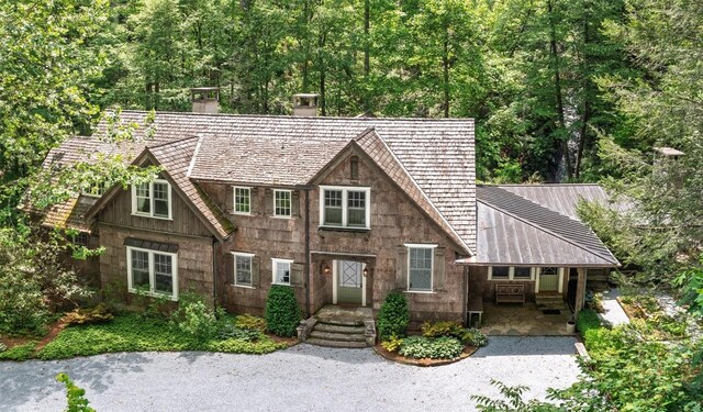 55 Oconee Belle Trl, Glenville, NC 28736 - view of front of home featuring a chimney