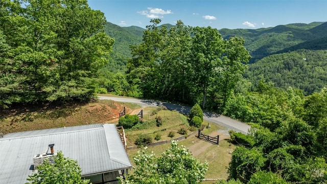 228 Mountain Laurel Dr, Franklin, NC 28734 - drone / aerial view of a forest and a mountain backdrop