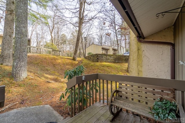 view of yard featuring a deck