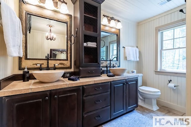 920 Sapphire Post Office Rd, Cashiers, NC 28774 - full bathroom featuring double vanity and a chandelier