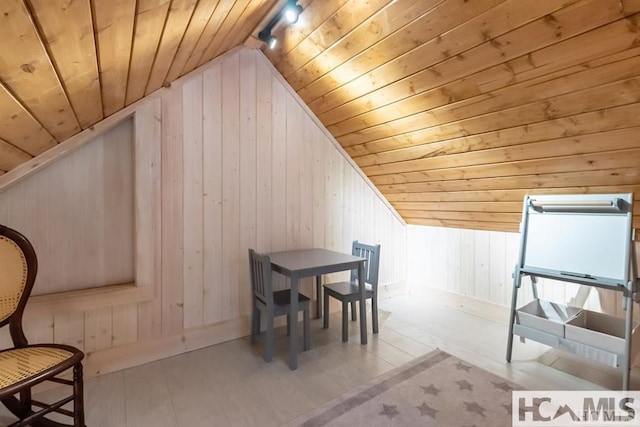 920 Sapphire Post Office Rd, Cashiers, NC 28774 - additional living space featuring wooden ceiling, wooden walls, lofted ceiling, and wood-type flooring