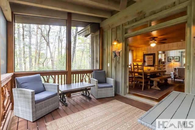 920 Sapphire Post Office Rd, Cashiers, NC 28774 - sunroom featuring beamed ceiling