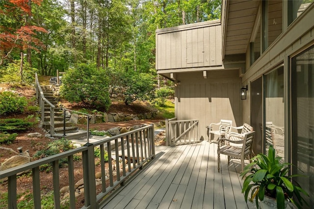 47 Red Bud Ct, Sapphire, NC 28774 - wooden terrace featuring stairs