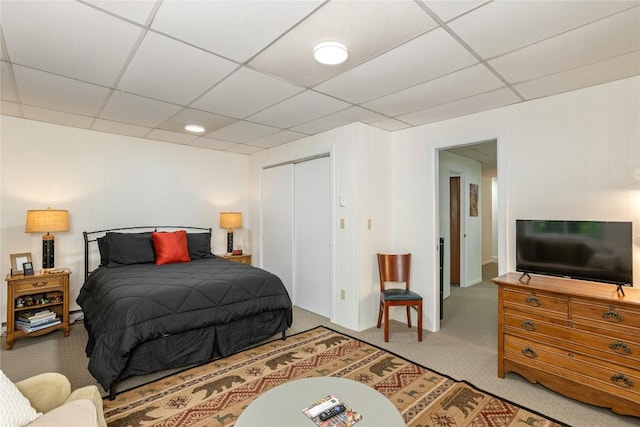 47 Red Bud Ct, Sapphire, NC 28774 - carpeted bedroom with a paneled ceiling and a closet