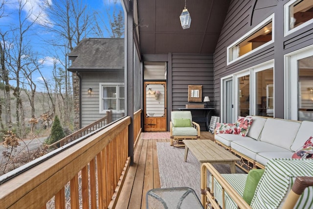 deck with an outdoor living space