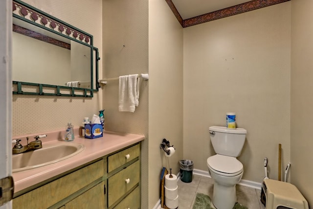 70 Fairway Ln, Sky Valley, GA 30537 - half bath featuring tile patterned floors and vanity