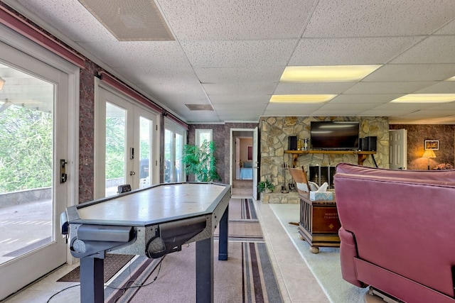70 Fairway Ln, Sky Valley, GA 30537 - game room with a paneled ceiling