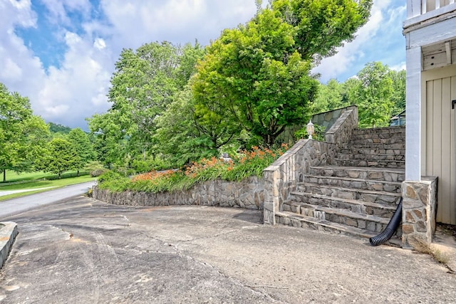 70 Fairway Ln, Sky Valley, GA 30537 - view of patio / terrace with stairway