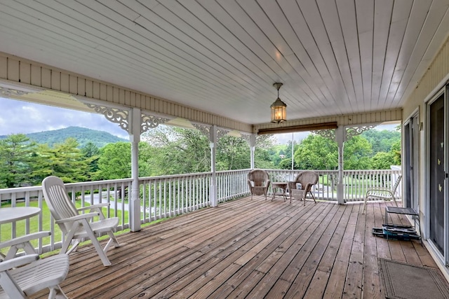 70 Fairway Ln, Sky Valley, GA 30537 - deck with view of wooded area