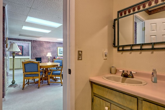 70 Fairway Ln, Sky Valley, GA 30537 - bathroom featuring vanity and a drop ceiling