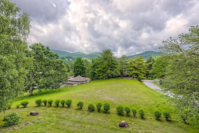 70 Fairway Ln, Sky Valley, GA 30537 - view of grassy yard with a mountain view and a wooded view