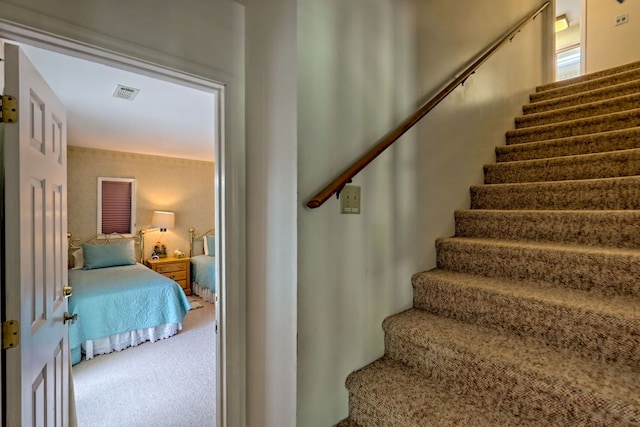 70 Fairway Ln, Sky Valley, GA 30537 - stairway featuring carpet