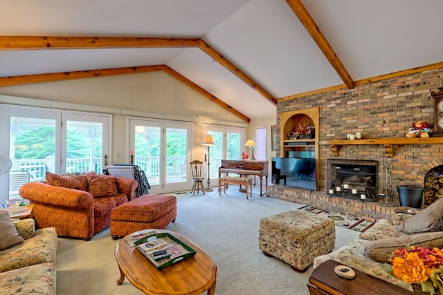 70 Fairway Ln, Sky Valley, GA 30537 - carpeted living room with healthy amount of natural light and a fireplace