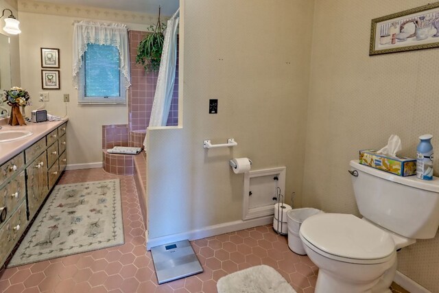 70 Fairway Ln, Sky Valley, GA 30537 - full bathroom with tile patterned flooring, vanity, and tiled shower