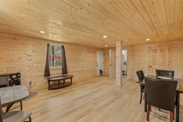 210 Triple Fork Rd, Cullowhee, NC 28723 - office space featuring wood ceiling, wood finished floors, recessed lighting, and wooden walls