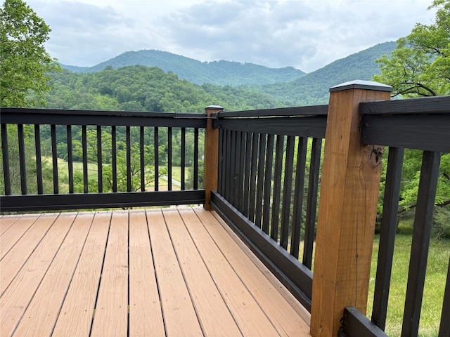 210 Triple Fork Rd, Cullowhee, NC 28723 - wooden deck featuring a mountain view