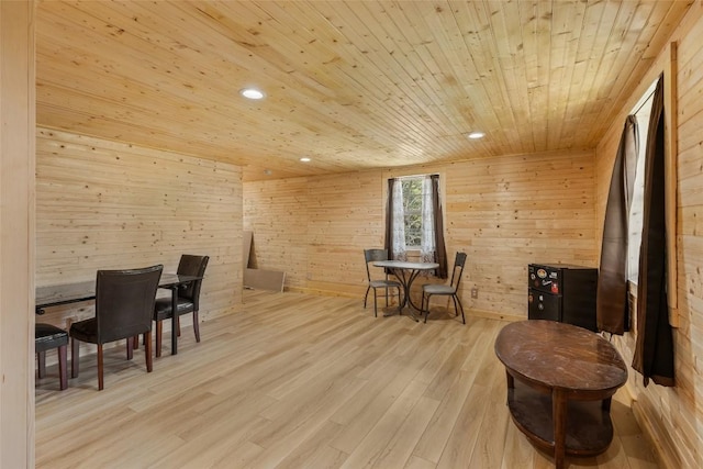 210 Triple Fork Rd, Cullowhee, NC 28723 - sitting room with wooden ceiling, wood walls, wood finished floors, and recessed lighting