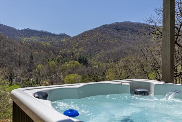 210 Triple Fork Rd, Cullowhee, NC 28723 - view of pool featuring a forest view and a mountain view