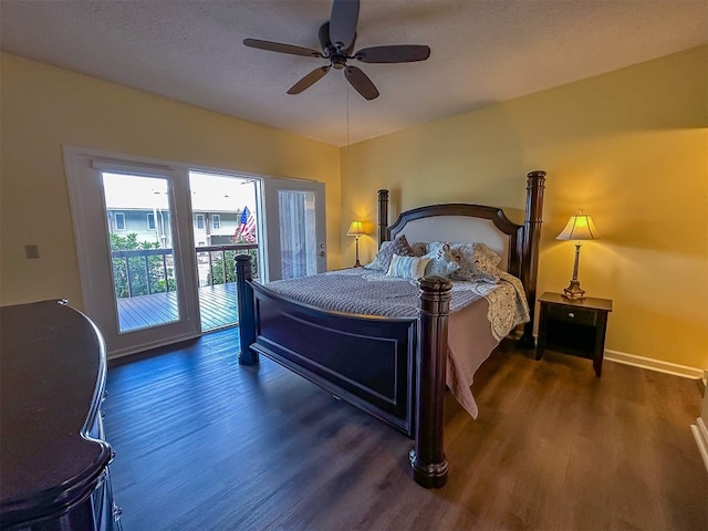 34 Sun Valley Cir Unit 8001, Sky Valley, GA 30537 - bedroom with wood finished floors, access to exterior, and a ceiling fan