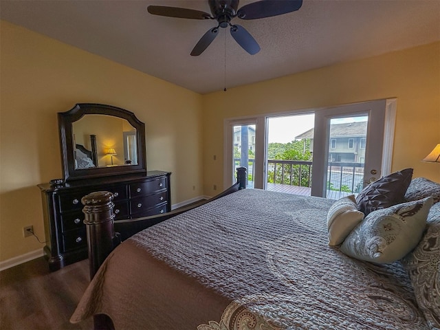 34 Sun Valley Cir Unit 8001, Sky Valley, GA 30537 - bedroom featuring access to exterior, wood finished floors, and ceiling fan