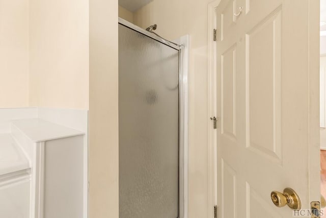 bathroom featuring a shower stall