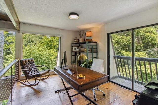 15 Elm Ct, Highlands, NC 28741 - office featuring a textured ceiling and hardwood / wood-style flooring