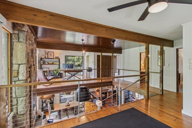 15 Elm Ct, Highlands, NC 28741 - interior space featuring a ceiling fan and wood finished floors