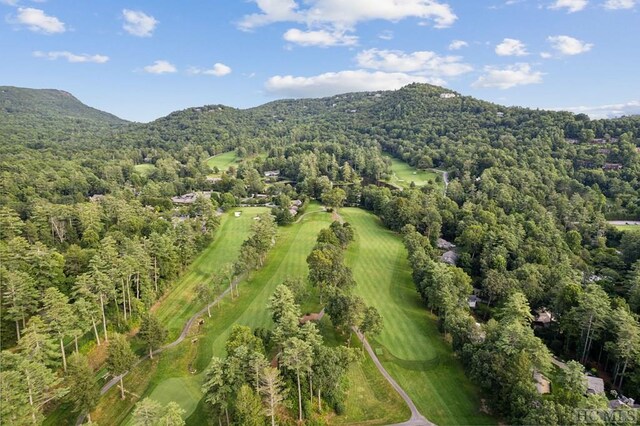 aerial view with a mountain view