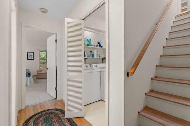 145 Mount Lori Dr, Highlands, NC 28741 - laundry area featuring light wood-style floors and washer and dryer
